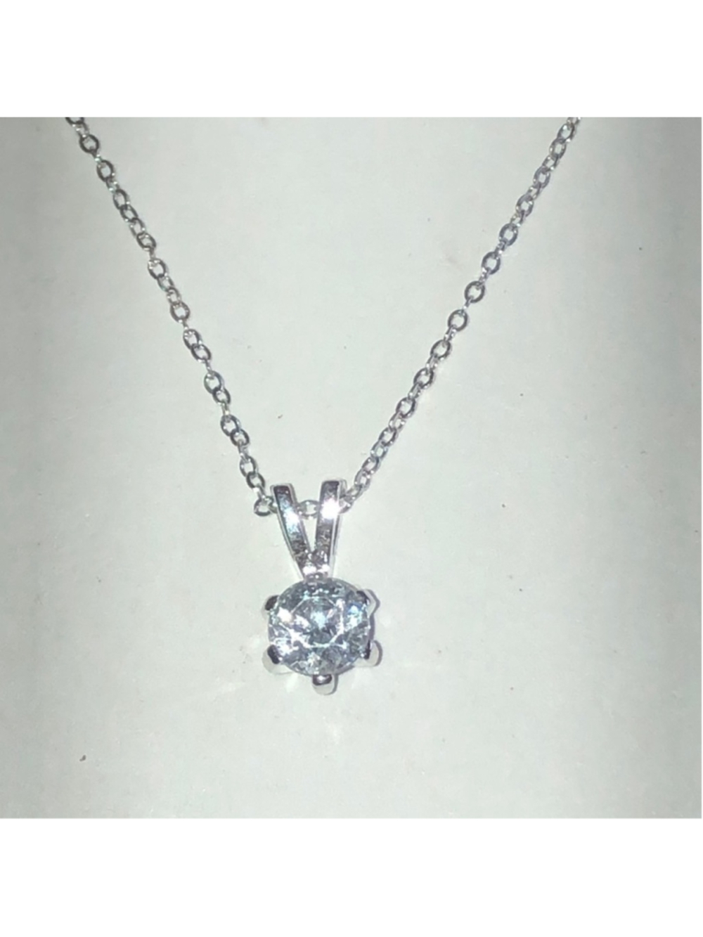 Sarah Coventry Sterling Silver Dainty CZ Rhinestone Necklace